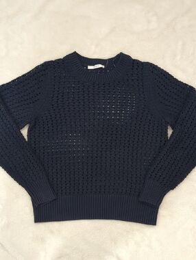 Ricki's Navy Open-Knit Crewneck Sweater